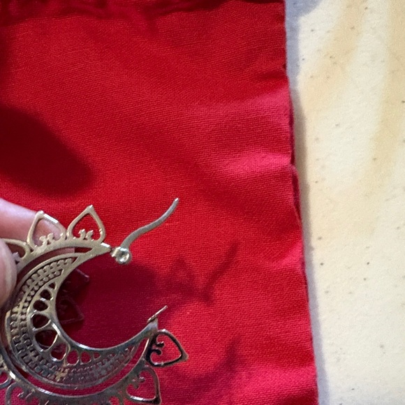 NEW Chic Silver Mandala Hoop Boho Tribal Hypoallergenic Stainless Steel Earrings - Picture 4 of 6